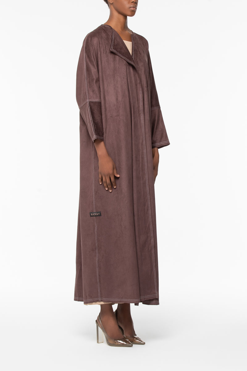 Cozy Straight Abaya - Brown