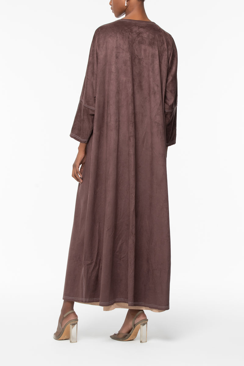 Cozy Straight Abaya - Brown