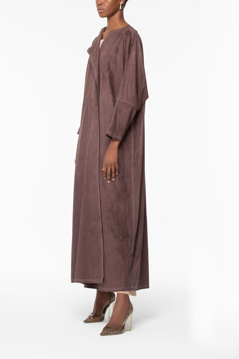 Cozy Straight Abaya - Brown