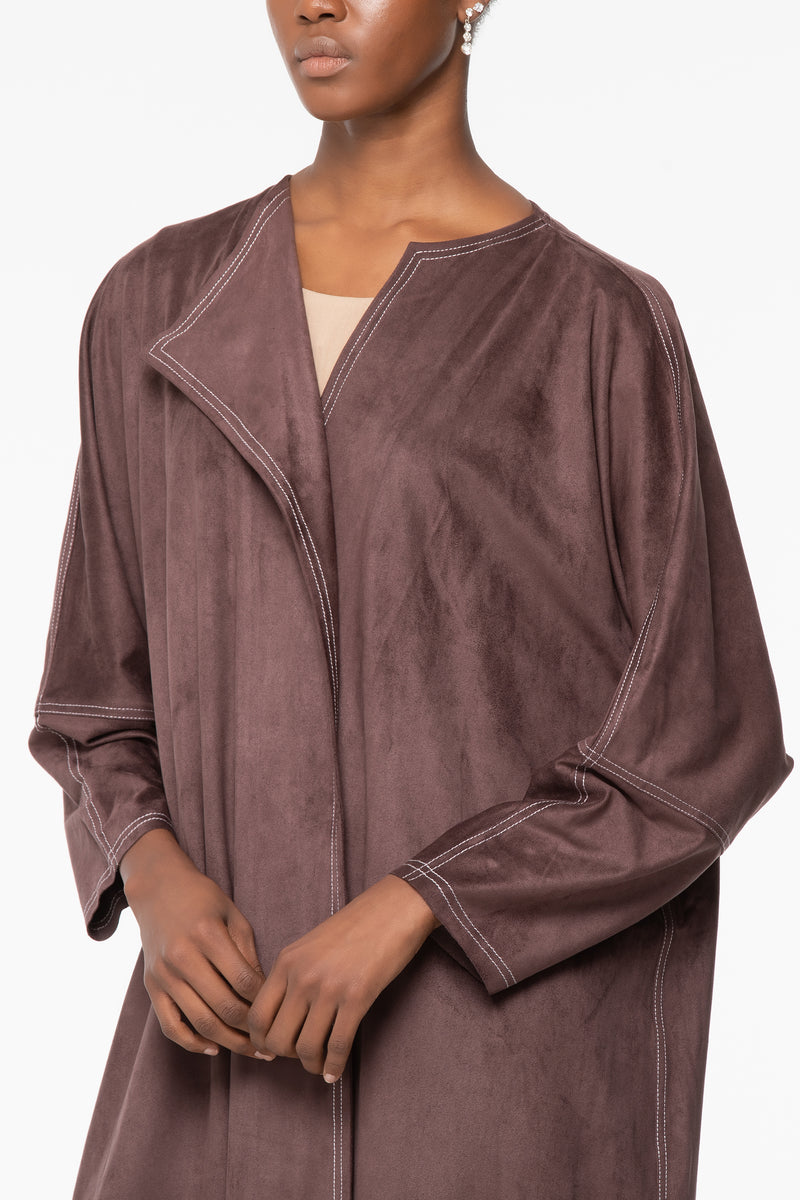 Cozy Straight Abaya - Brown